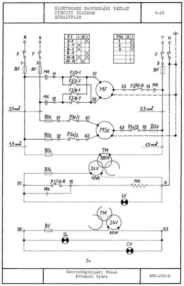 Електрична схема токарно-гвинторізного верстата EMU-200 EMU-200 Схема електрична токарно-гвинторізного верстата